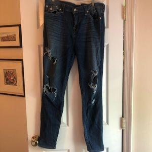True Religion High Rise Distressed Jeans